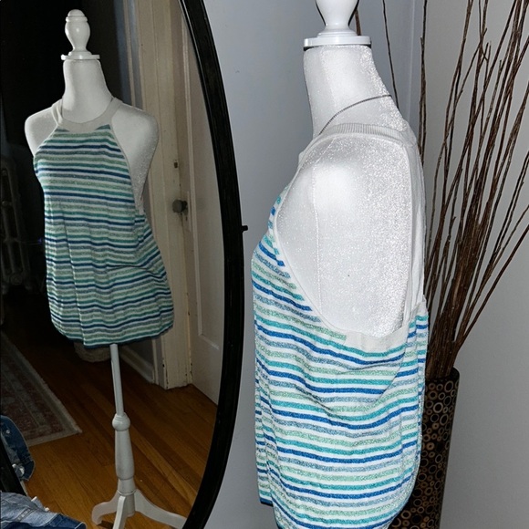 Loft.Striped Blue and White Women's Top - Picture 1 of 3